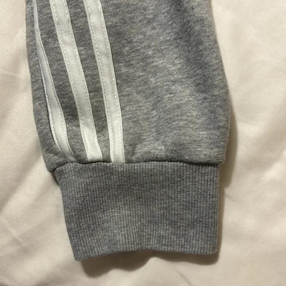 Adidas women’s Joggers Essentials 3-stripes French Terry Cuffed Pants, Gray XS - Picture 11 of 12